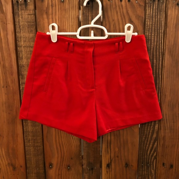 red dressy shorts